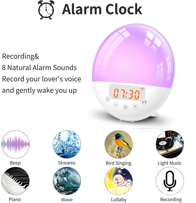 WiFi Voice Control Intelligent Alarm Clock, Sunrise Natural Wake-up Light